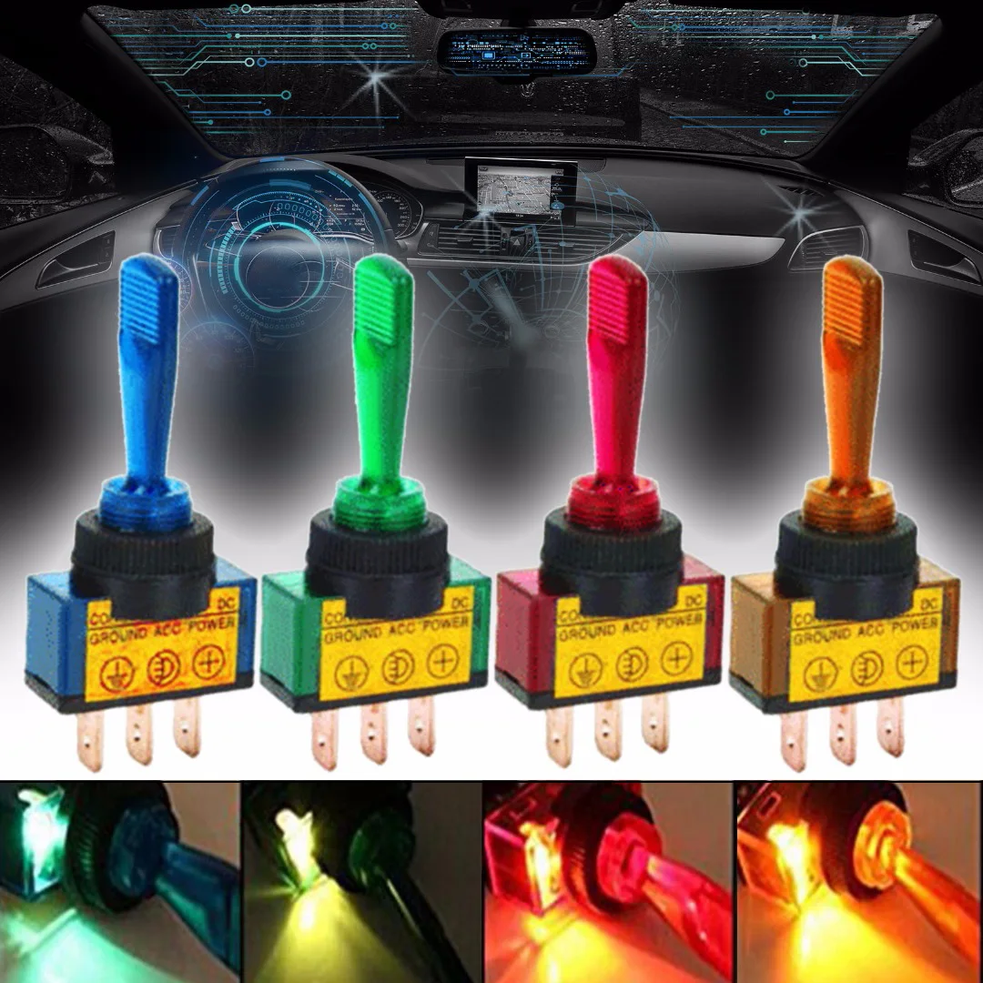 Горячая Новинка 4 шт./компл. 12В 20А Авто LED тумблер кулисный переключатель 3 Pin SPST