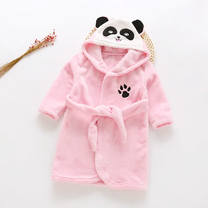 Bata de dormir suave para ni&ntilde;as, pijamas c&aacute;lidos de franela de invierno, albornoz de dibujos animados para ni&ntilde;os, camis&oacute;n confortable, pijama infantil-2