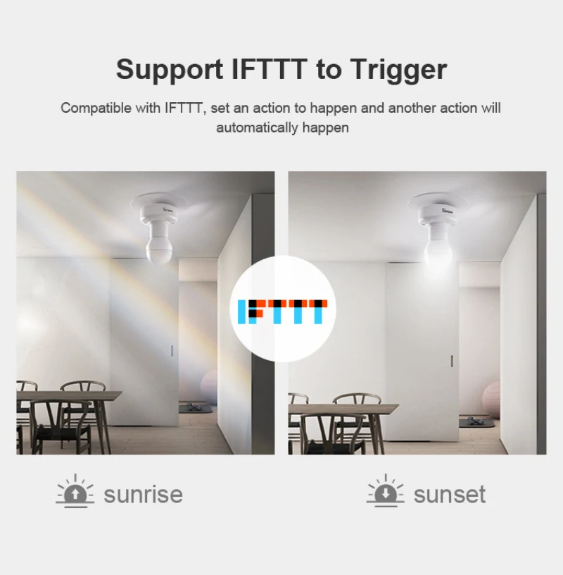 

5PCS SONOFF Slampher R2 ITEAD WiFi Smart Light Bulb Holder 433MHz RF E27 Wireless Lamp Holder For Amazon Alexa Google Home/Nest