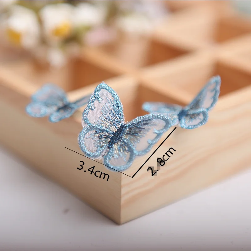 4 шт./компл. 3D стереоскопические нашивки-бабочки кружевная ткань вышитые головные