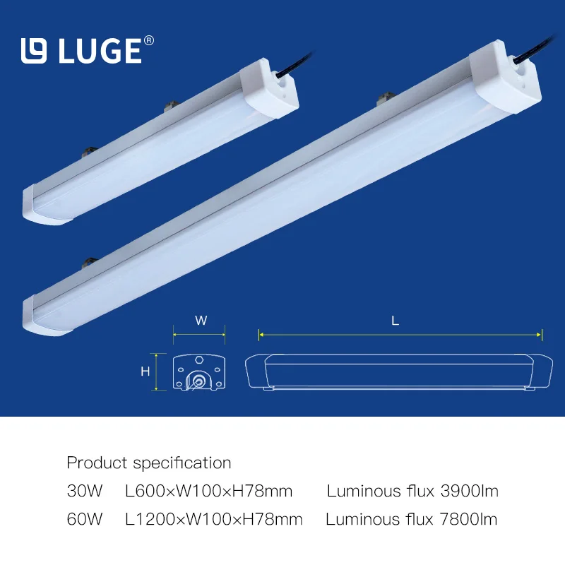 Алюминиевый промышленный светильник T8 IP65 тройной 60 Вт 1 2 м Светодиодная трубка
