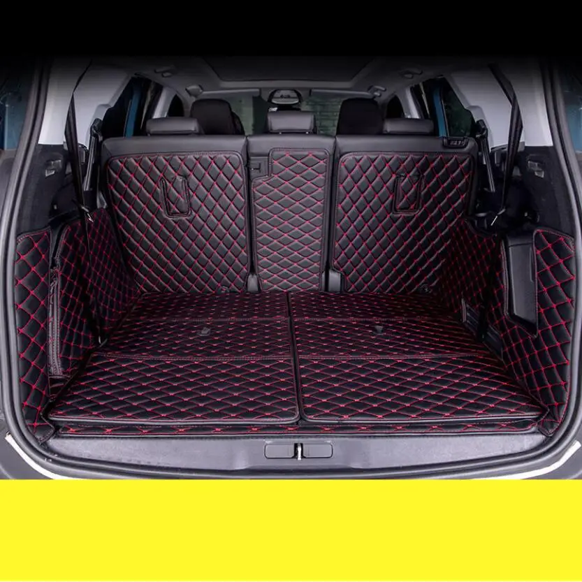 

for leather car trunk mat cargo liner for peugeot 5008 2017 2018 2019 2020 accessories boot luggage rug carpet covers