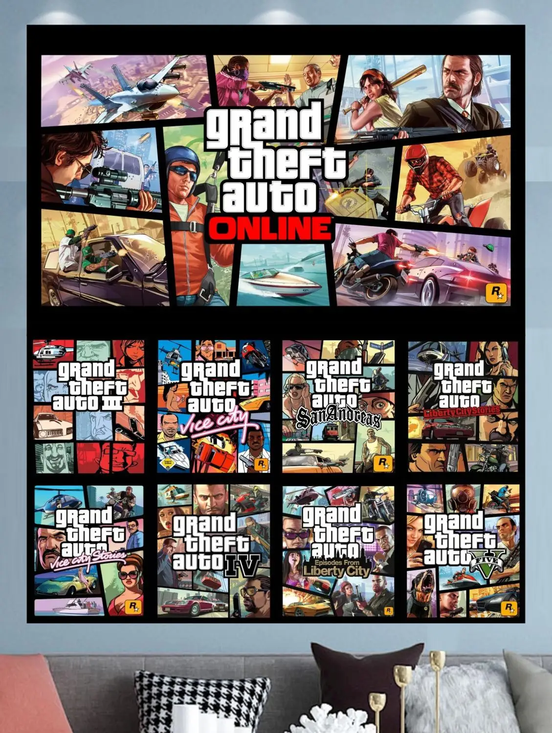 Винтажный холст с принтом из GTA San Андреас постер художественной печатью