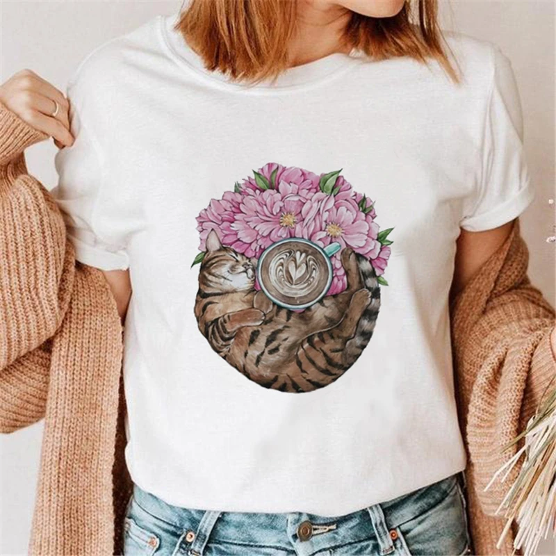 

Summer T-shirt female cartoon kawaii casual short-sleeved O-neck T-shirt top women's clothing Harajuku oversized T-shirt