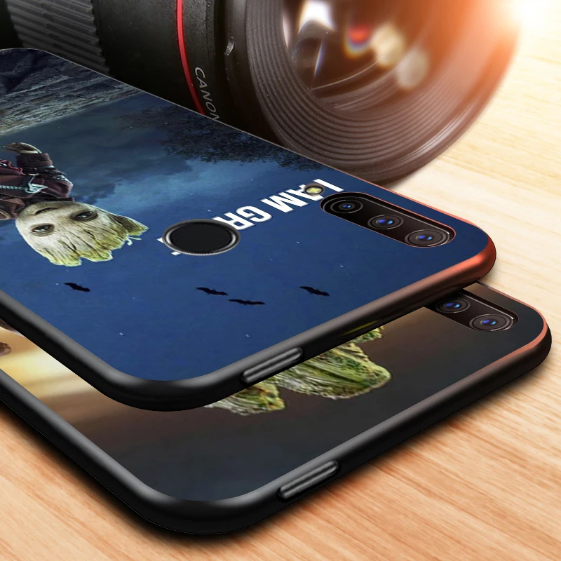 

Groot Marvel Avengers for Huawei Honor 30 20 10 9S 9A 9C 9X 8X MAX 10 9 Lite 8A 7C 7A Pro Silicone Black Phone Case