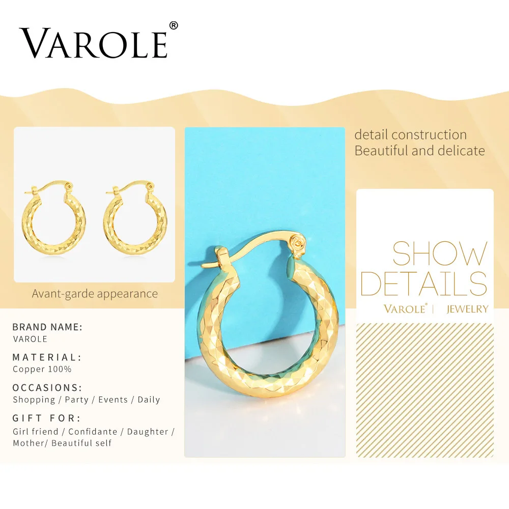 Серьги кольца VAROLE Shine женские минималистичные объемные из многогранной смолы