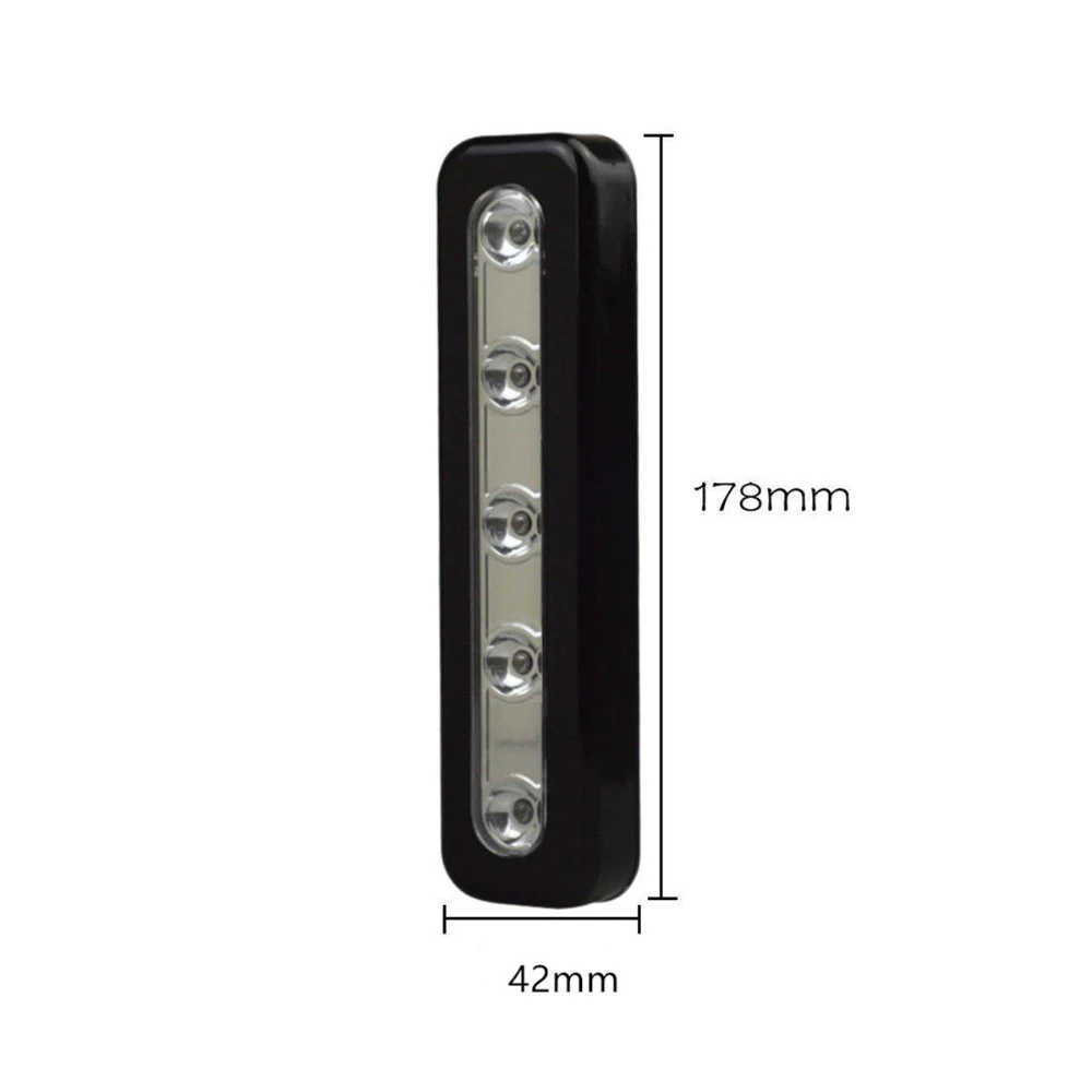 5 светодиодных беспроводных сенсорных светильников с наклейкой на батарейках