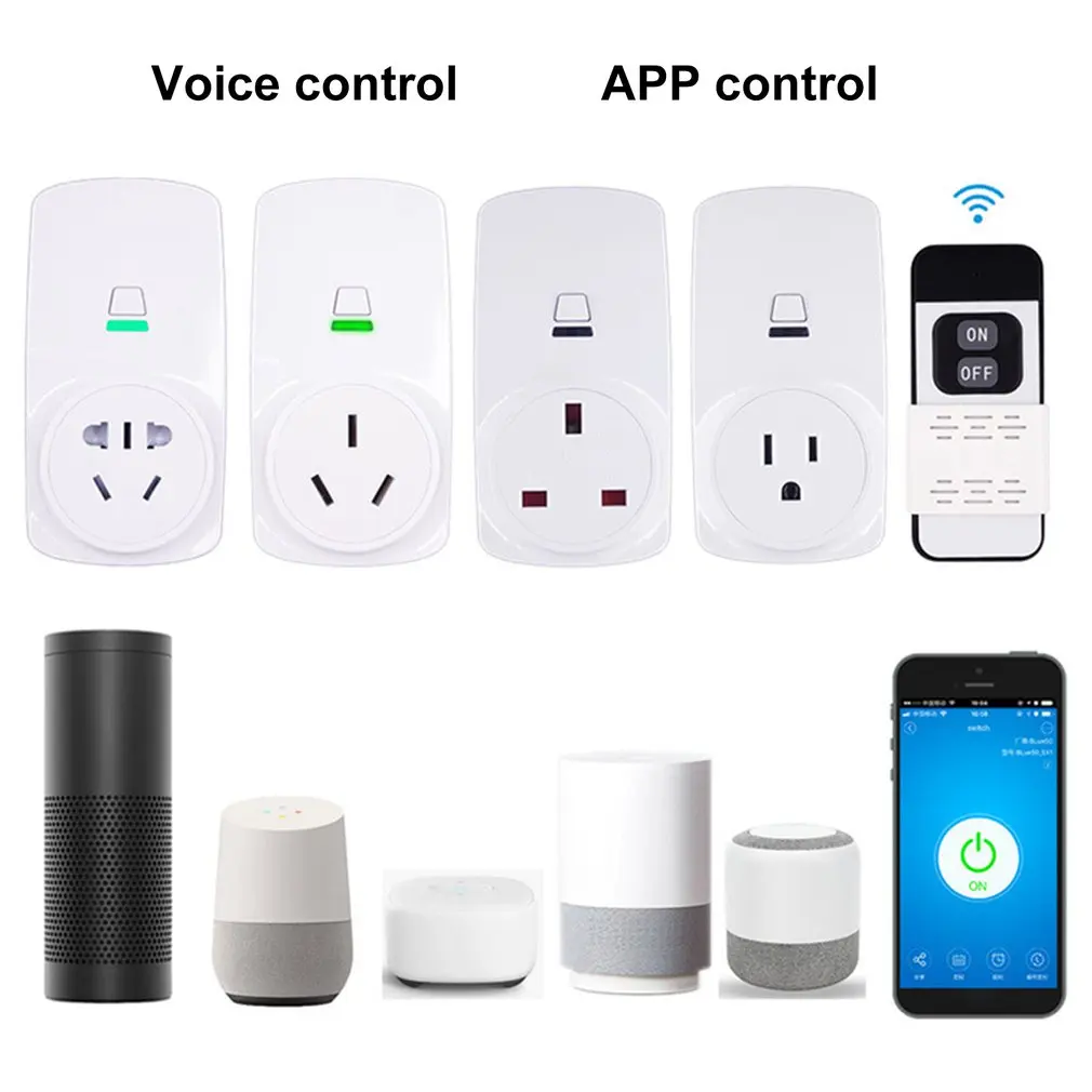 Smart Plug 10A Wifi беспроводной умный монитор питания EU AU UK US розетка переключатель для