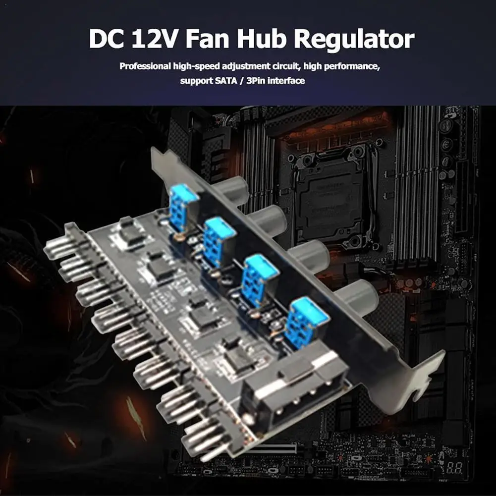 

Ручка контроллера скорости вентилятора, универсальный компьютерный регулятор, чехол для ПК, хаб охлаждающего вентилятора, легкая установк...