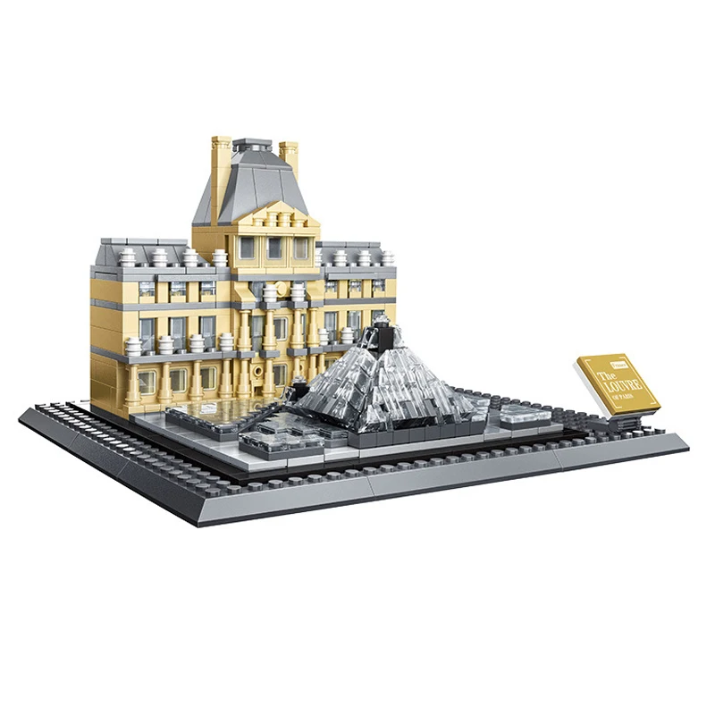 

New 778pcs France Famous Architecture Paris Louvre Palace Museum Landmark Assembled Building Blocks Construction Toys for Boys