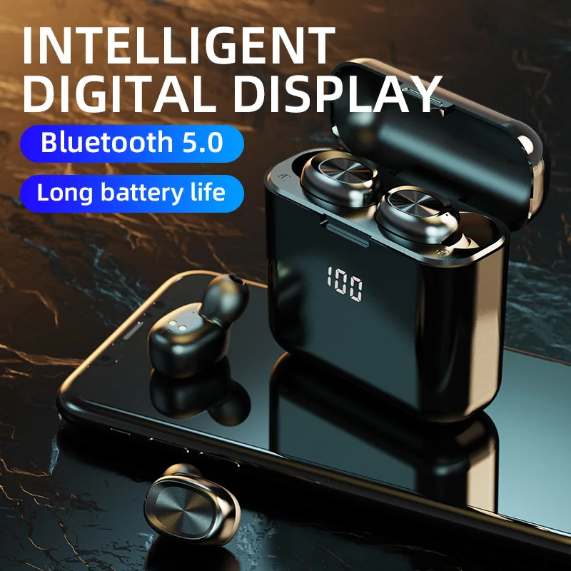 Беспроводная гарнитура Bluetooth 5 0 спортивная водонепроницаемая беспроводная