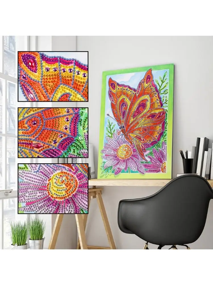 

5D Special Diamond Painting Flying Butterfly Embroidery Rhinestone Crystal Cross Stitch DIY Needlework Craft Kit Home Decoration