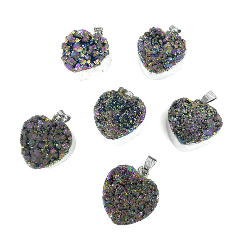 

New 1PC Natural Stone Heart-shaped Agates Pendant Necklace Charms Pendant for Jewelry Making DIY Necklace Size 22x30mm