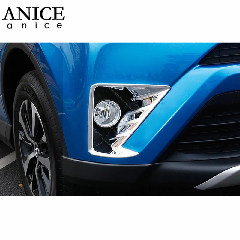 2 шт. подходит для TOYOTA RAV4 2016 2017 2018 Хромированная передняя противотуманная фара