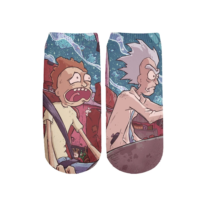 7 Новейшие Rick and Morty 3D печатных мультфильм милые короткие носки для мужчин женщин harajuku корейские носки RS-006 - Цвет: 7