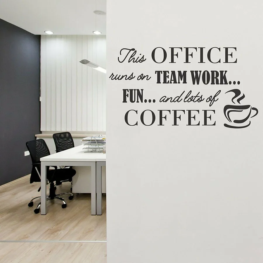 

Team Work Quotes Wall Sticker Lettering Mural Cafe Coffee Shop Interior Decor Vinyl Window Decal Removable Art Wallpaper M695