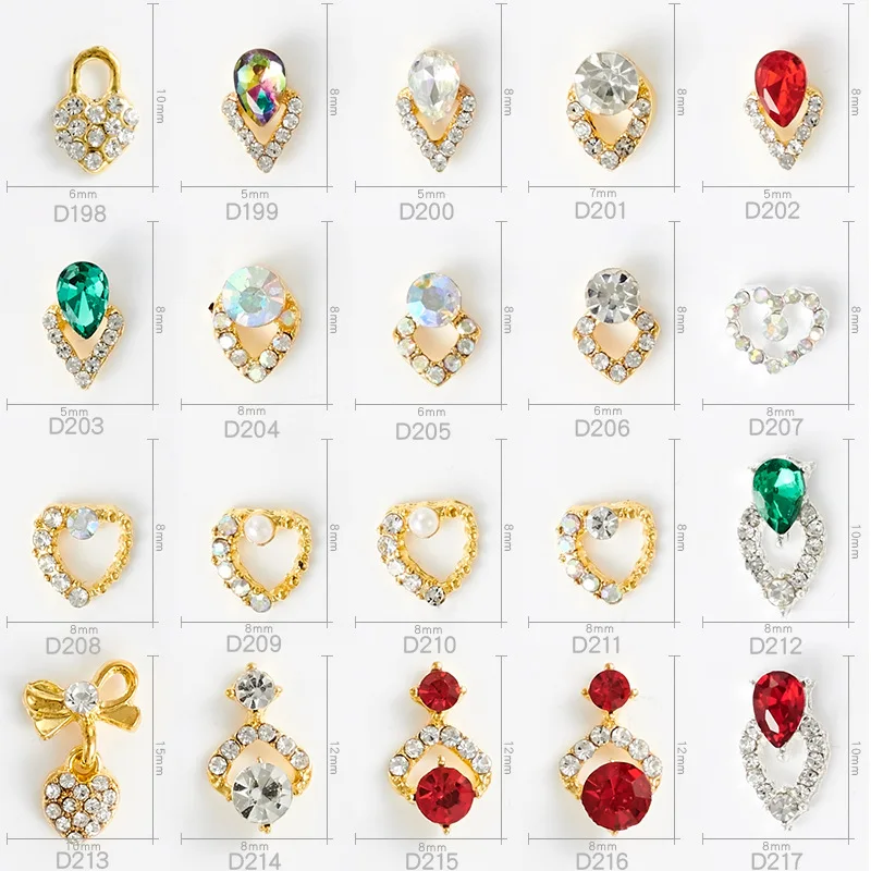 10 шт./лот высокое качество новинка сплав полый любовь горный хрусталь 3D модный