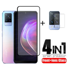 4-in-1 For Vivo V21 Glass For ViVo V21 Tempered Glass Full Protective Screen Protector For Vivo V20 V20 SE V21 V21E Lens Glass