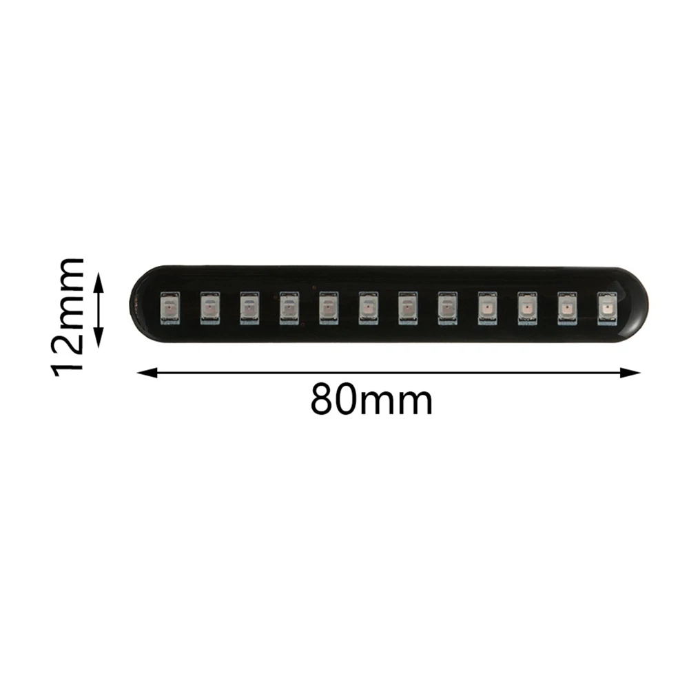 

2 PCS LED Turn Signals Strip Motorcycle Flowing Water Tail Brake Lights 12 LED License Plate Flicker Light