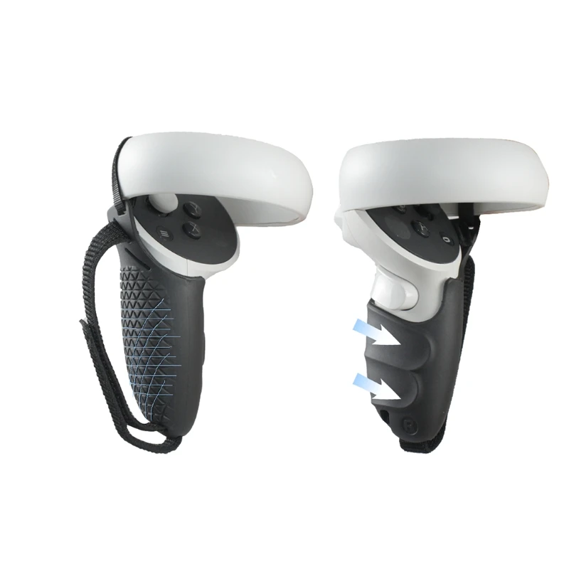 

Anti-Slip Rocker Cap VR Lens Cover Half Silicone Case Handle Grip Strap for -Oculus Quest 2 Touch Controller