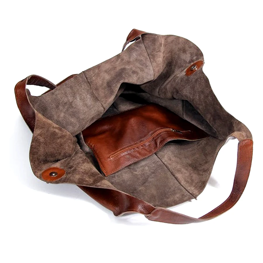 

Casual Soft Large Capacity Tote Women Handbags Designer Aged Metal Look Luxury Pu Leather Shoulder Bag Retro Big Shopper Purses