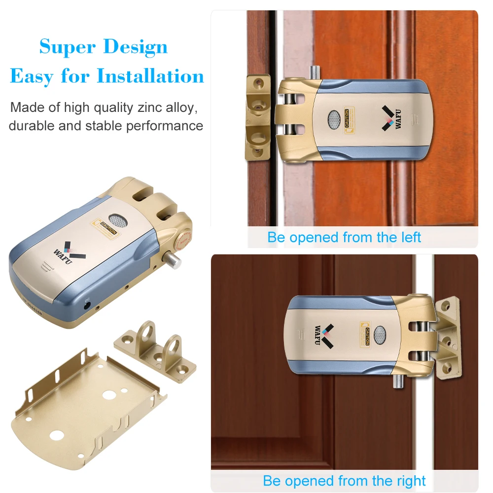 Беспроводной умный БЕСКЛЮЧЕВОЙ замок WAFU электронный с дистанционным