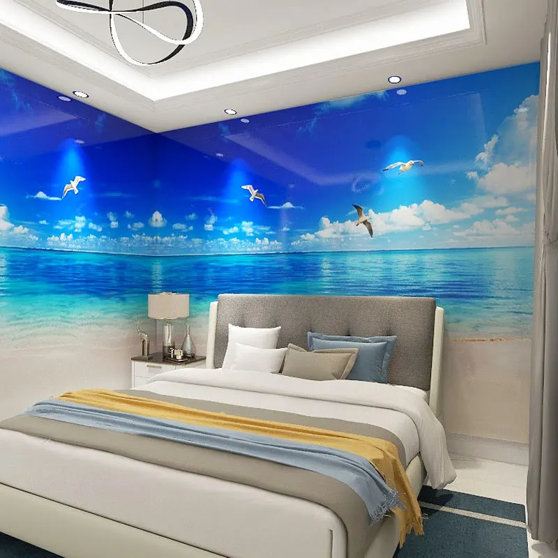 Пользовательская фотография Настенные обои 3D HD красивое небо пляж фотообои для