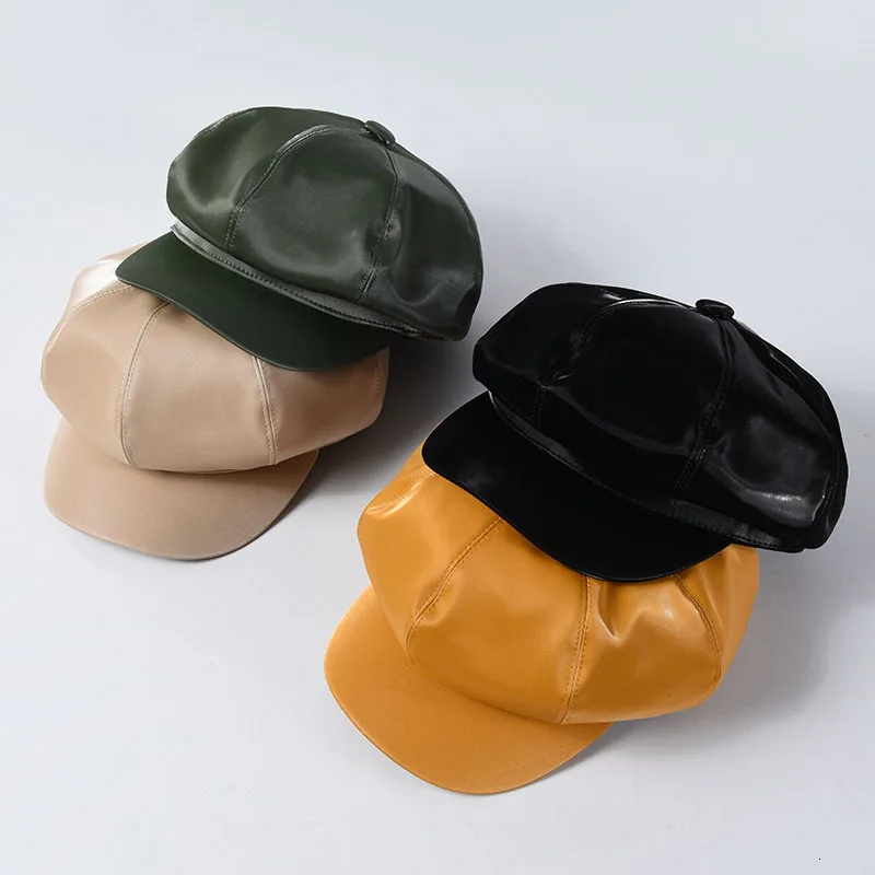 Женские повседневные винтажные шапки однотонная восьмиугольная кепка из