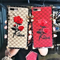 luxury 3d embroidery rose flower for iphone 11 12 13 pro max x xs xr 7 8 se case for samsung s21 s20 plus fe note 20 ultra cover