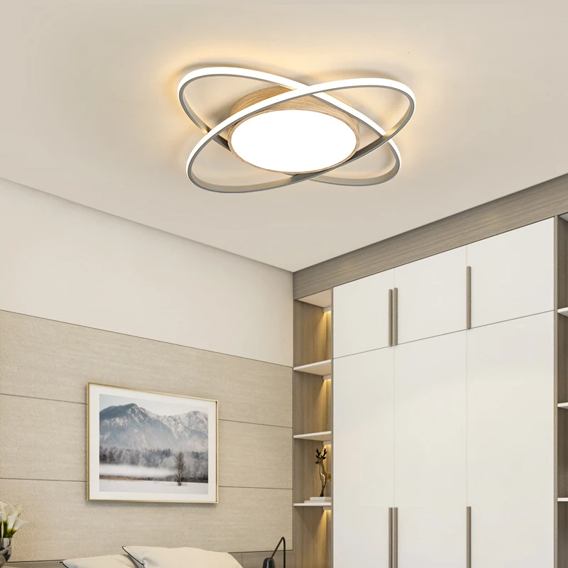 

Hot sale Gray frame Led Ceiling Lights For Living room Dining room Ceiling lamp Chandelier Lamp free shiping aluminum Fixtures