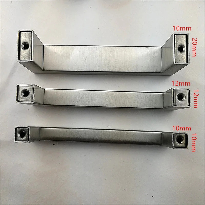 Square handle 10*10 12*12 10*20mm Stainless Steel Brushed Kitchen Door Cabinet Handle Pull Knob 2"~24'' free shipping |