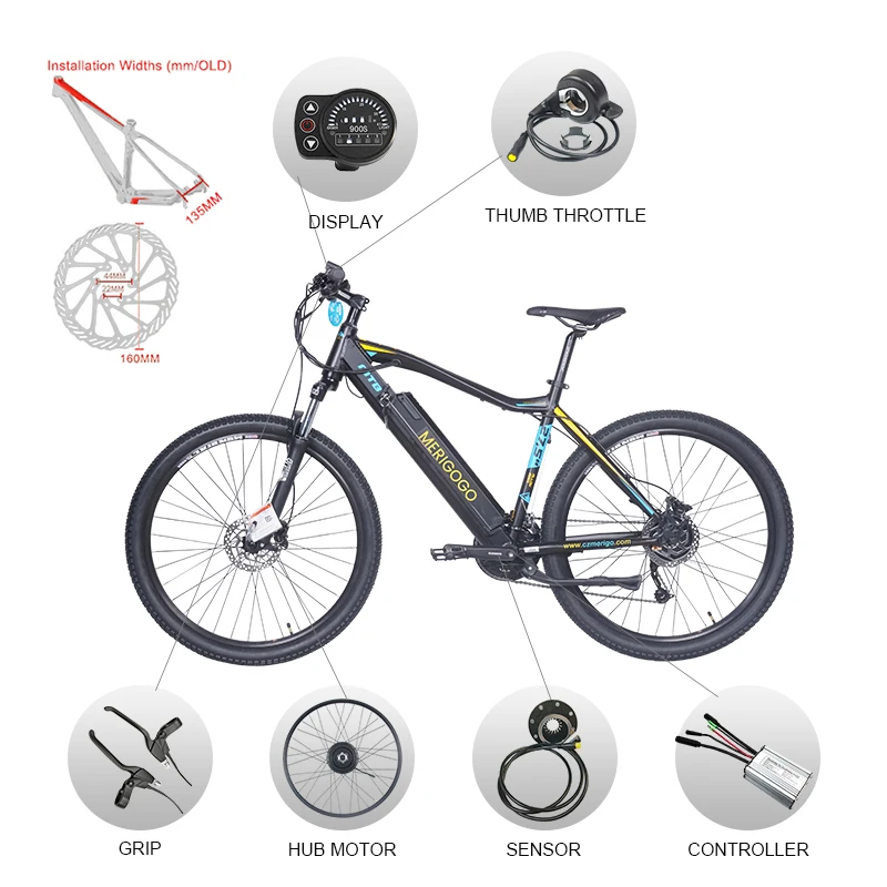 

Free Shipping 500W E-bike Electric Bike Conversion kit Driect Drive Motor 48V Front Wheel 16 inch Wheel Motor with LCD Display
