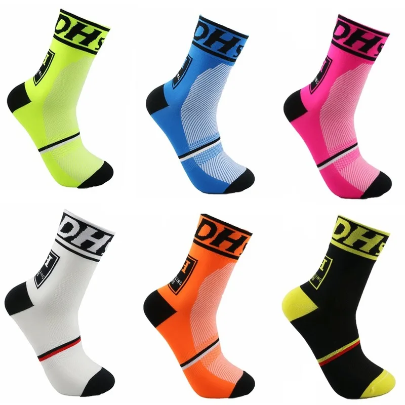 

DH Sports New Cycling Socks Top Quality Professional Brand Sport Socks Breathable Bicycle Sock Outdoor Racing Big Size Men Women