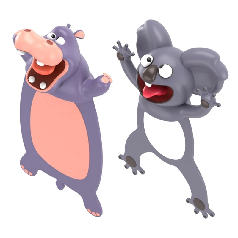 

3D стерео мультфильм животных закладки милый коала Бегемот ПВХ творческие маркеры книги L4MD