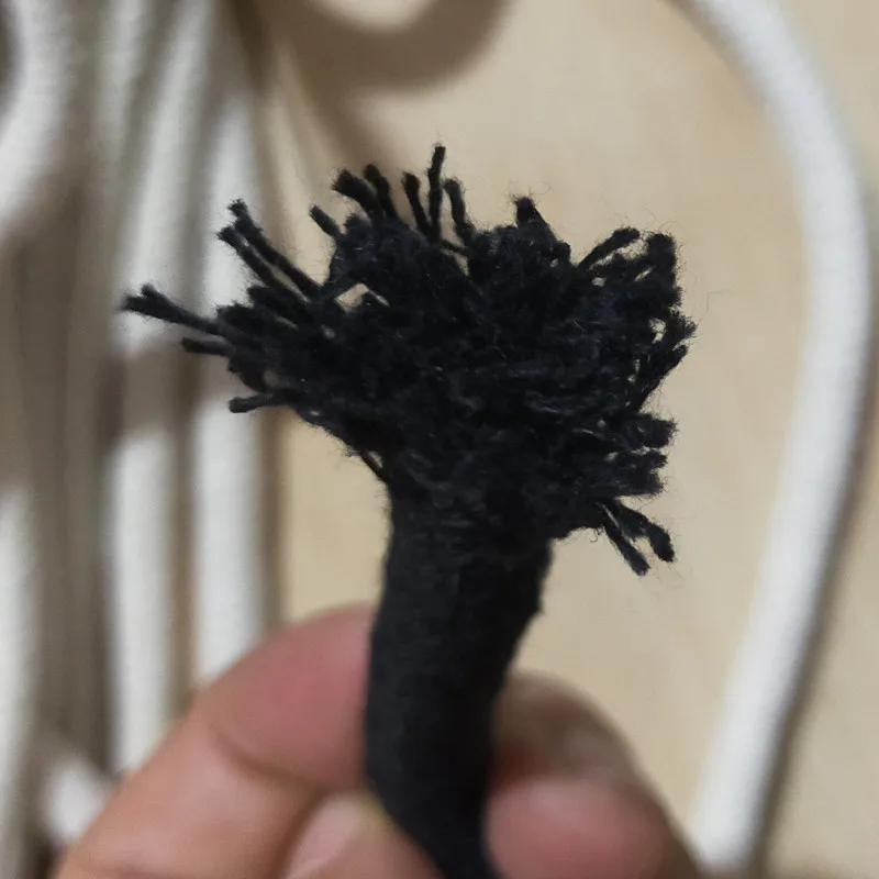 1 см х 100 толстый черный натуральный белый Хлопковый сердечник плетеная веревка