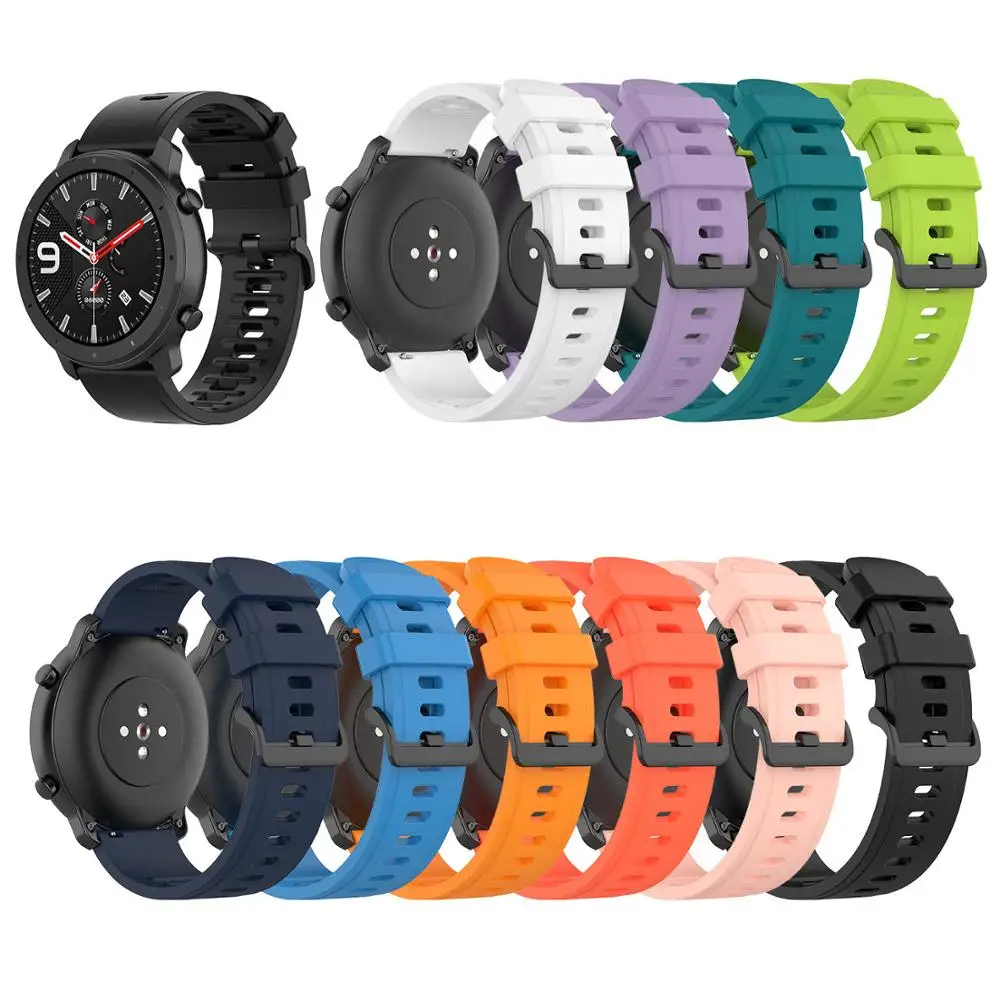 

For Huami Amazfit GTR 47mm Watch Band Soft Silicone Wrist Strap 22mm Watchband For Samsung Galaxy Watch 3 45mm 46mm Gear S3