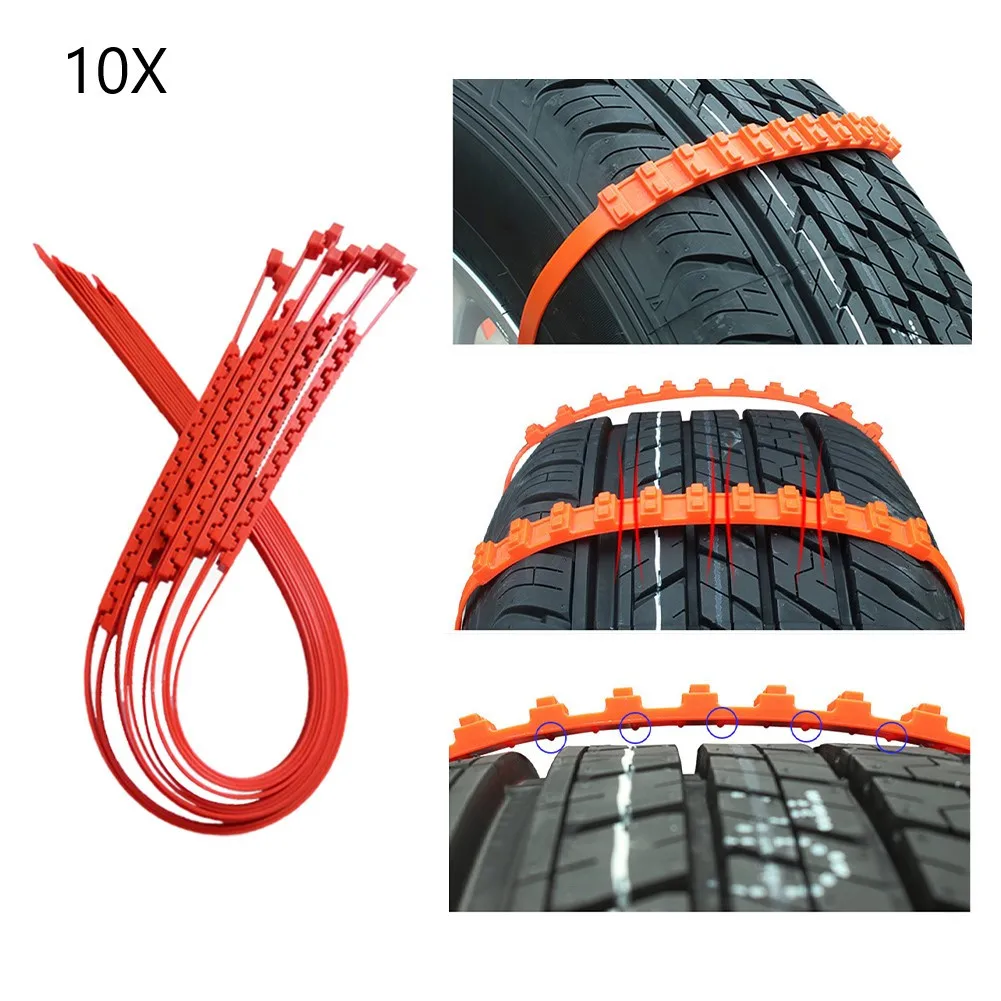 10 шт. универсальные автомобильные цепи для снега внедорожников SUV Толстая зимняя