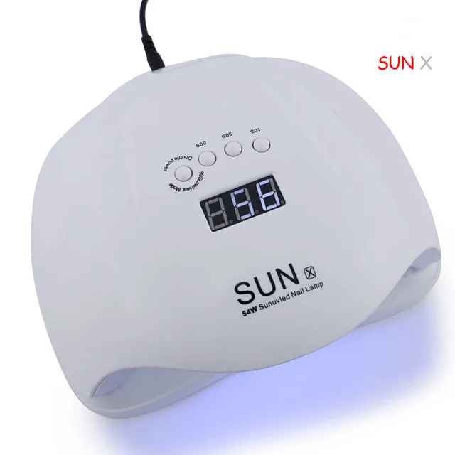SUNX Защита от солнца X5 плюс 54 Вт маникюрная Сушилка для ногтей УФ-Светодиодный УФ лампа для ногтей, Гель-лак леча светильник с нижней 30/60/99s таймер ЖК-дисплей Дисплей маникюр - Цвет: SUNX
