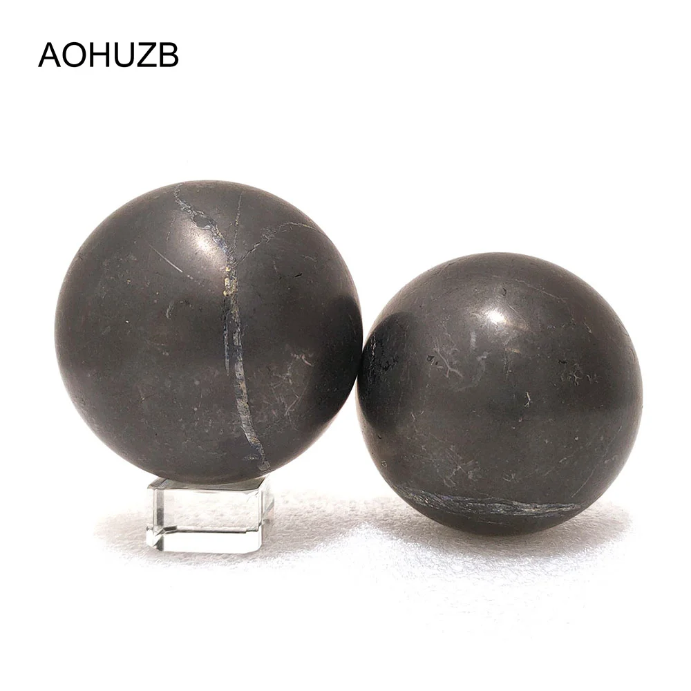 

Natural Crystals Quartz High Quality Schungite Sphere Energy Stone Reiki Healing Ball Room Home Aquarium Decoration Gemstone
