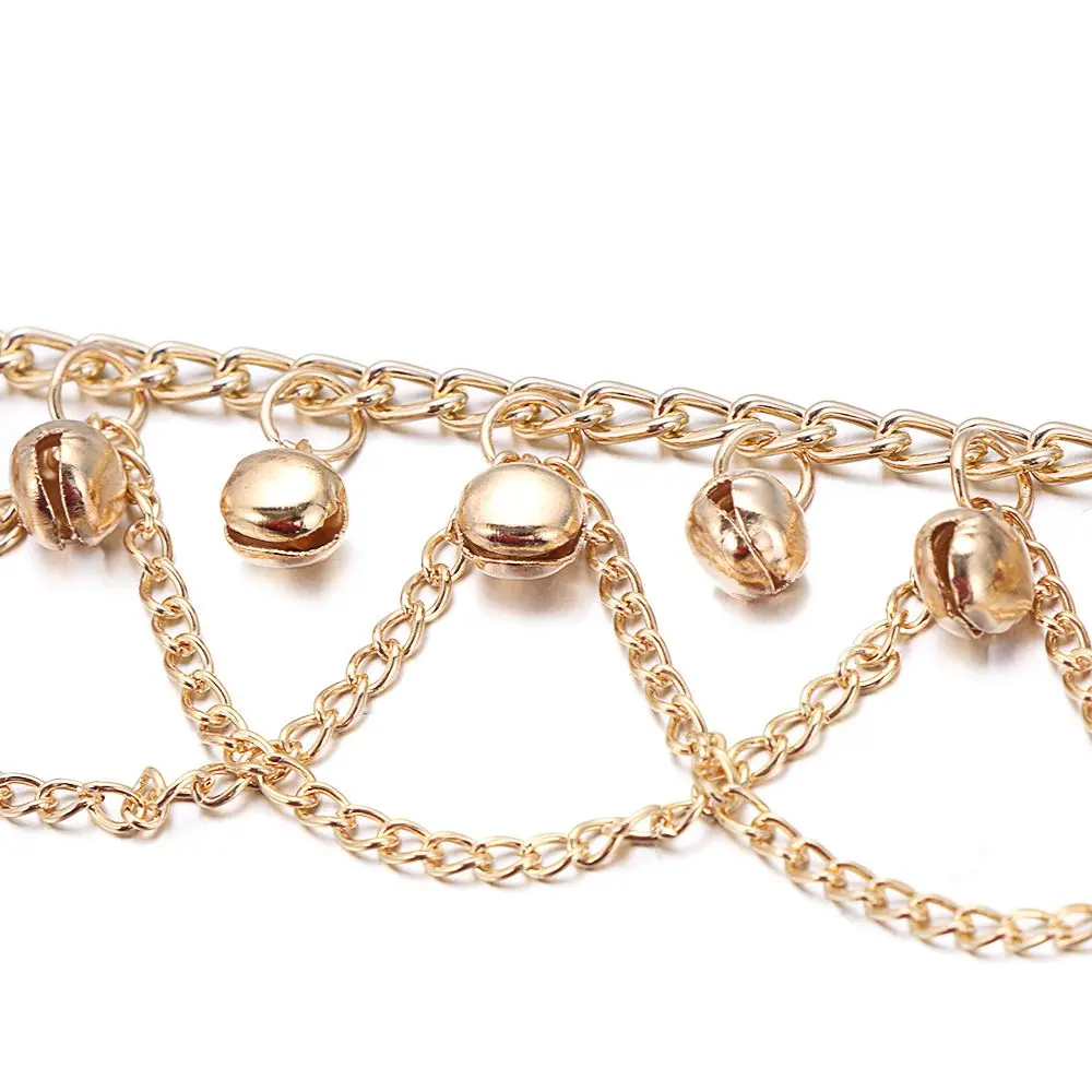 Новые модные женские ножные браслеты с колокольчиками богемные золотые кисточки