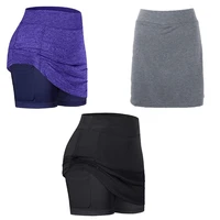 women 2 in 1 active tennis skirts inner mesh shorts leggings with pocket stitching elastic sports fitness golf skorts s 2xl