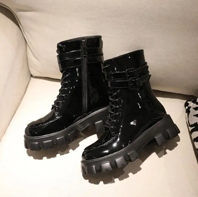 Зимние ботинки на платформе красивые женские кожаные Bota Feminina Botas Mujer ботильоны в