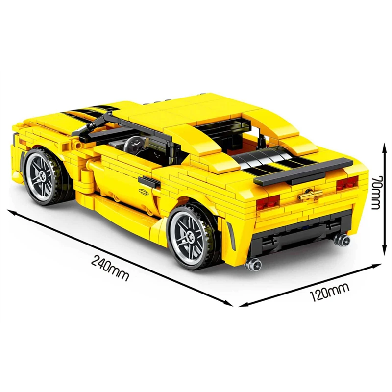 

2021 NEW High-tech Camaros Sports Racing Car Pull Back Building Blocks Kit Bricks Supercar Classic Model Toys For Kids Boys Gift