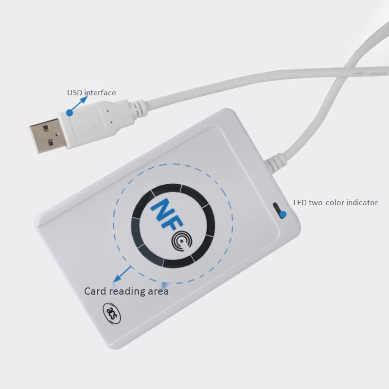 NFC Reader USB ACR122U Contactless Smart IC Card Writer and RFID Copier Duplicator UID Changeable Tag Key Fob | Безопасность и