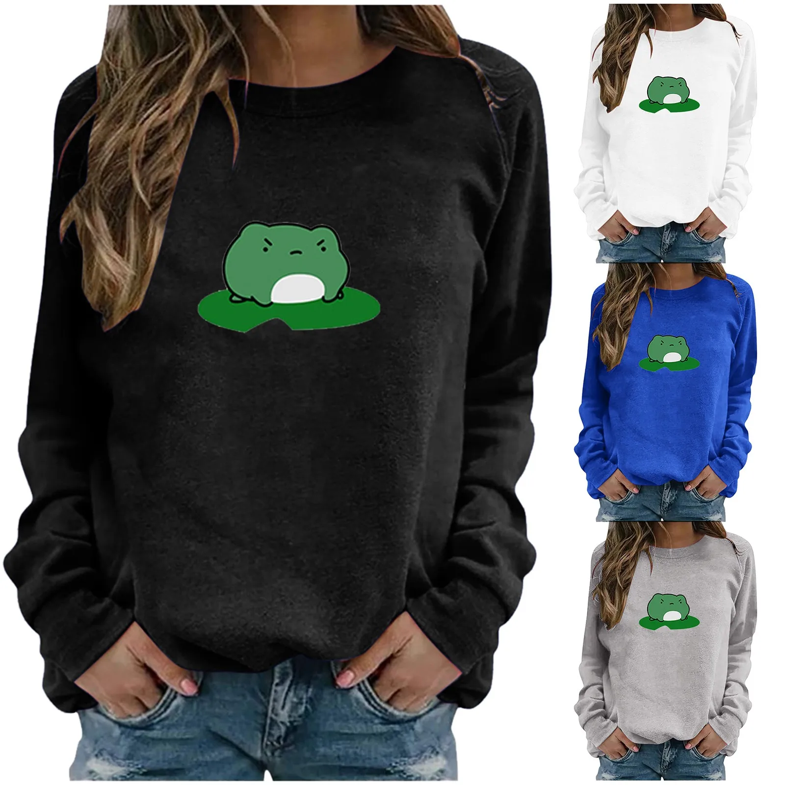 Ins Korean aesthetic Womens And Men Casual Long Sleeve Animal Print Pullover Sweatshirt Tops chandals mujer ropa mujer