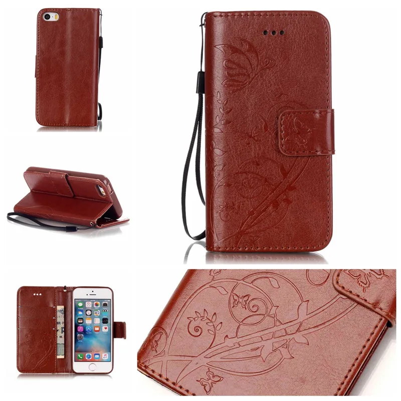 Чехол книжка из искусственной кожи с отделением для карт и цветочным принтом|case