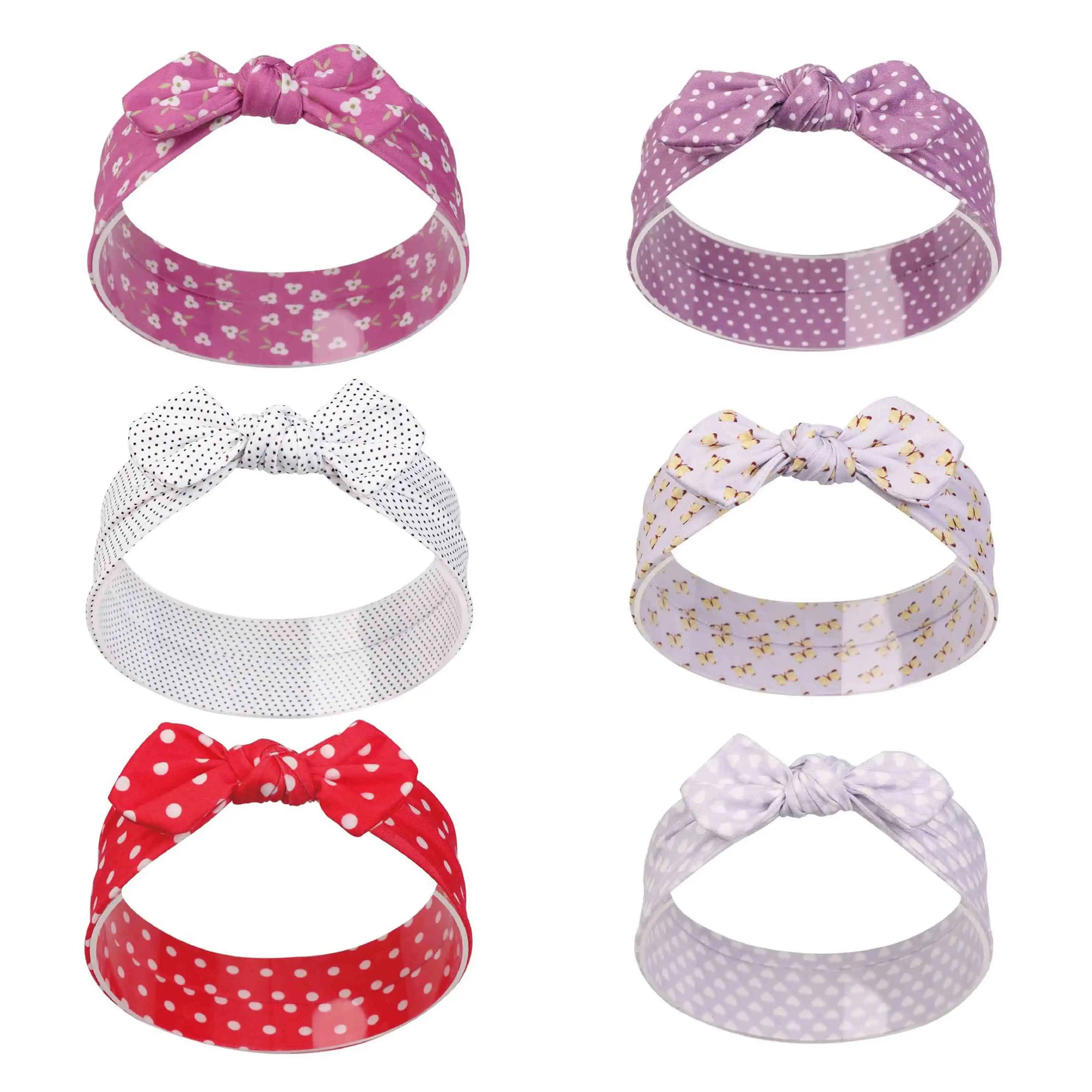 Детская нейлоновая повязка на голову с бантиками для новорожденных 6 шт./лот