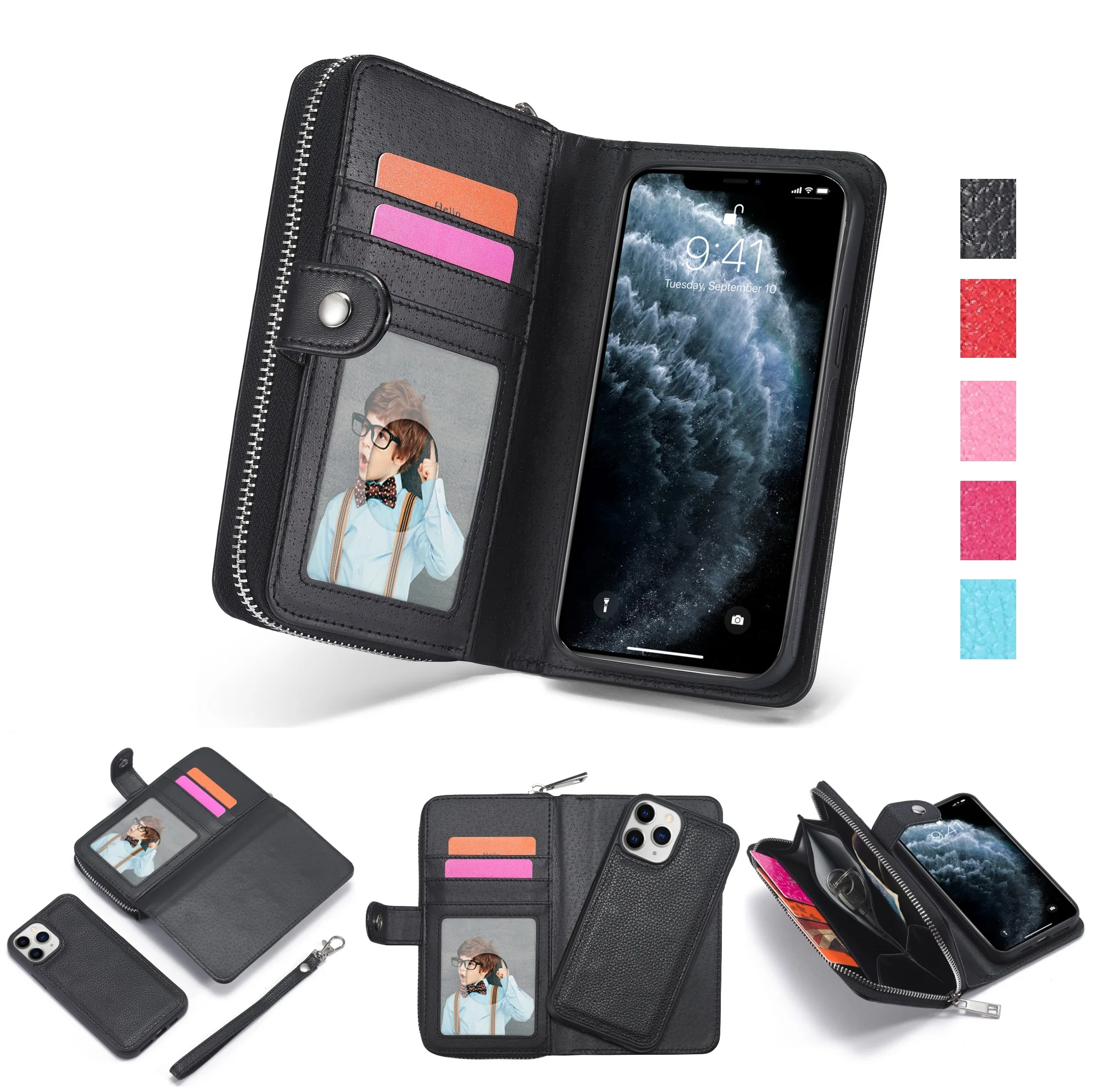 

Съемный чехол-кошелек для Apple iPhone 13 Pro 12 Mini 11 Pro Max, кожаный чехол для iPhone 8 Plus 7 6 s SE2020 XS Max X XR
