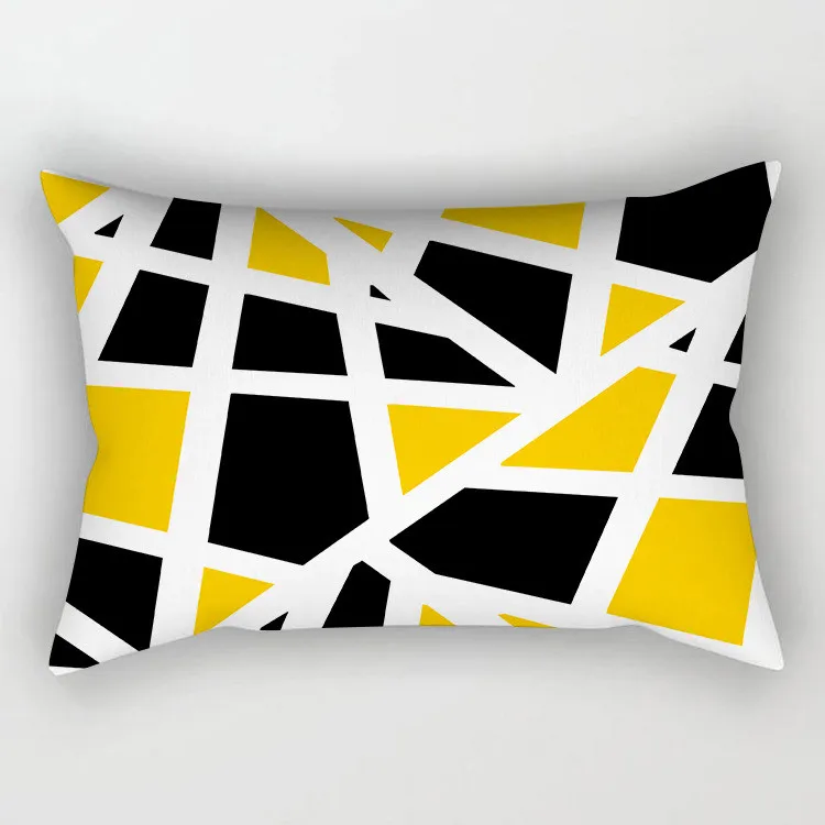 

Geometric Rectangle Cushion Cover Yellow Pillow Covers Polyester 30x50 Decorative Sofa Cushions Throw Pillows Pillowcases