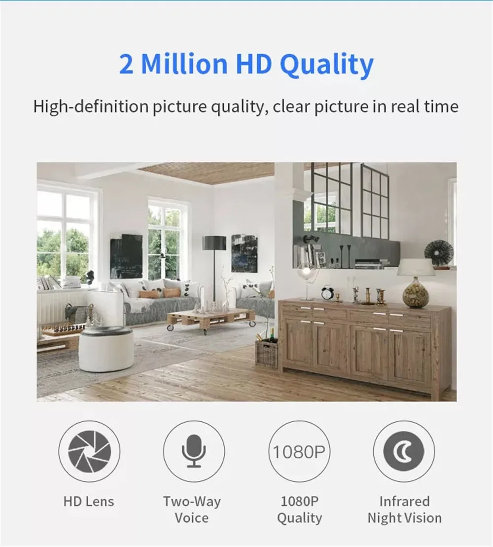 Xiaovv Q8 HD 1080P 360 ° панорамная IP инфракрасная камера ночного видения с функцией обнаружения панорамная камера детский спальный монитор